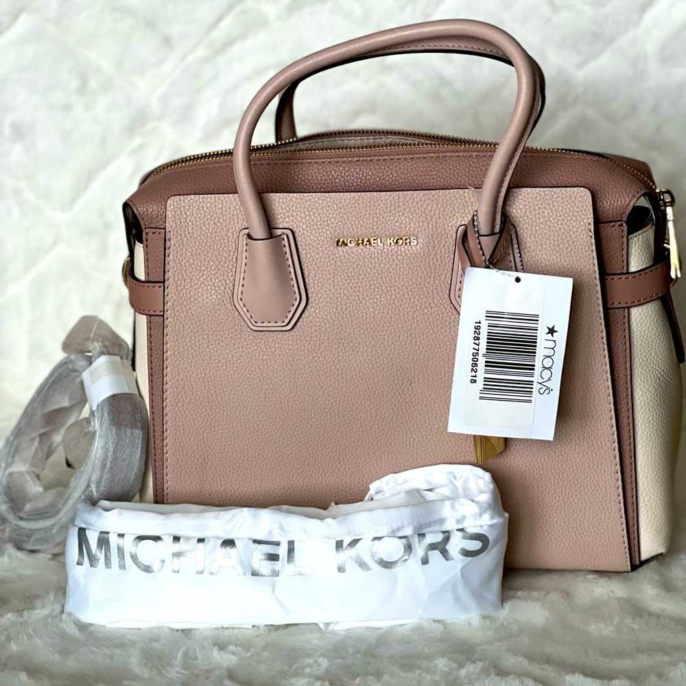 Michael Kors Mercer Belted Tricolor Satchel